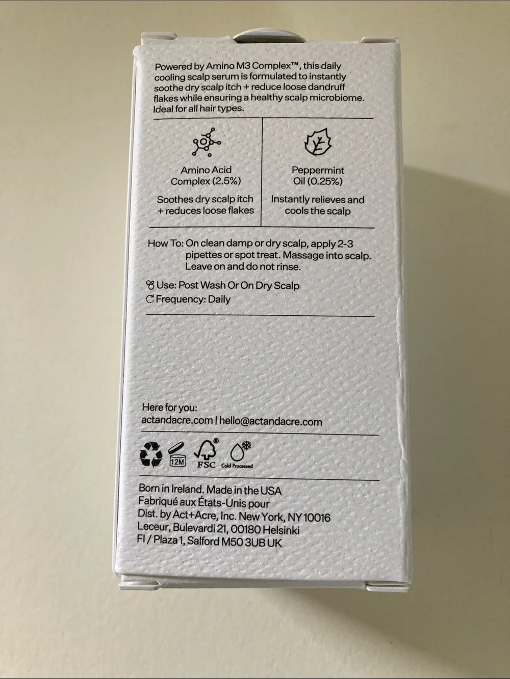 NWT- ACT+ACRE - Microbiome Cooling Scalp Serum